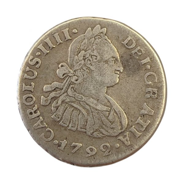 Medio Real Carlos IV Segundo Busto 1792 Lima MBC