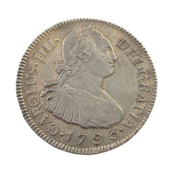 2 Reales Carlos IV 1793 Guatemala MBC+/EBC-