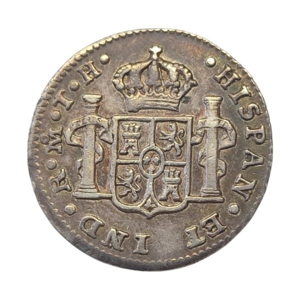 Medio Real Fernando VII 1809/8 México Busto Imaginario EBC - Imagen 2