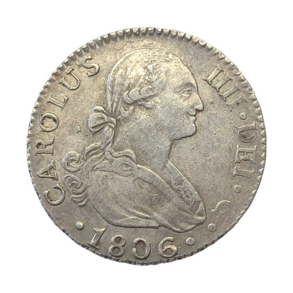 2 Reales Carlos IV 1806 Sevilla MBC+/EBC-