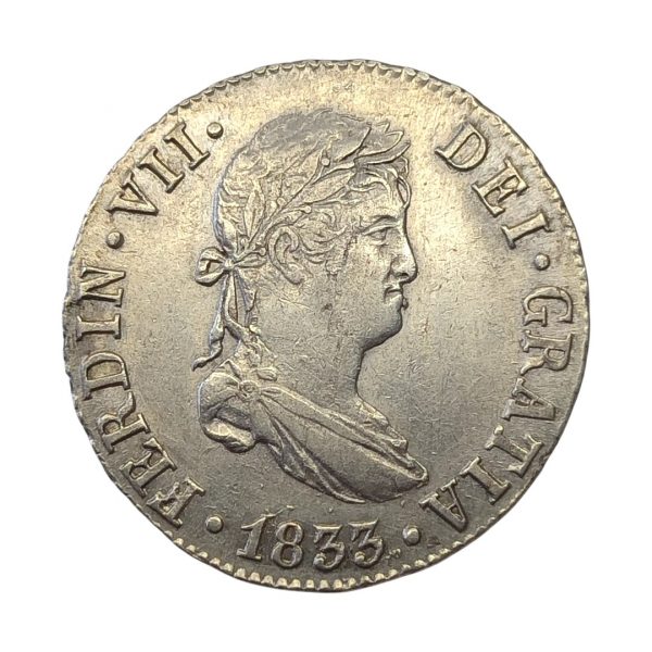2 Reales Fernando VII 1833 Sevilla EBC-
