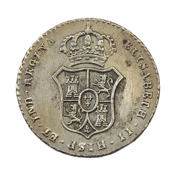 Medalla de Proclamación Isabel II Modulo Medio Real 1833 Madrid EBC - Imagen 2