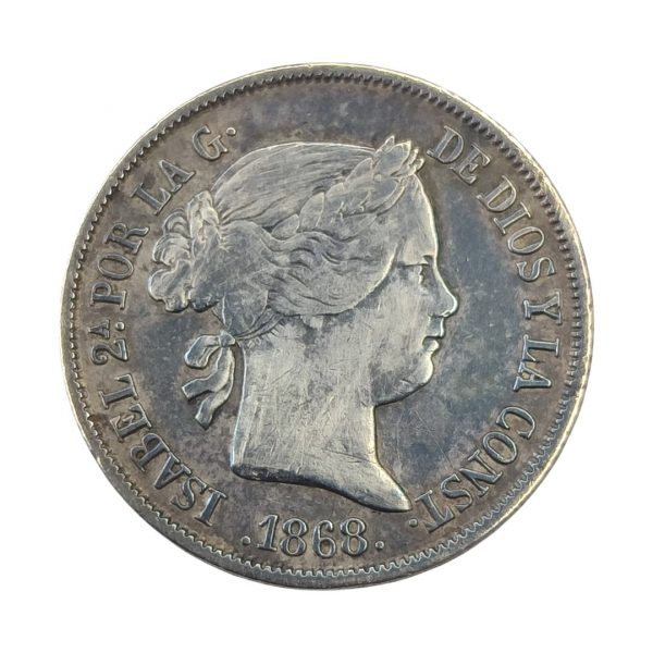40 Céntimos de Escudo Isabel II 1868 Madrid MBC