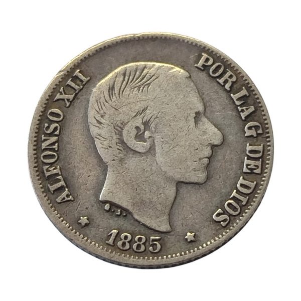 10 Centavos de Peso Alfonso XII 1885 Manila MBC-/MBC