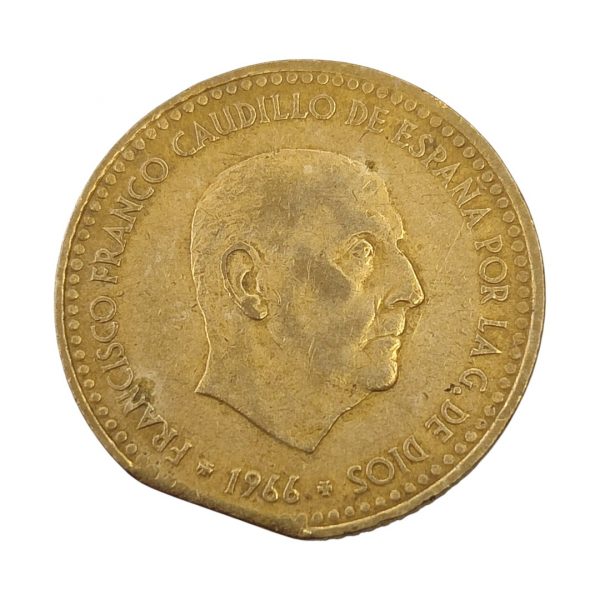 1 Peseta Franco 1966 Madrid Variante Cospel Segmentado MBC