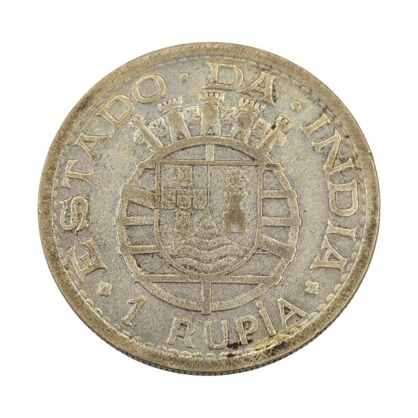 1 Rupia Republica de Portugal 1947 la India MBC - Imagen 2
