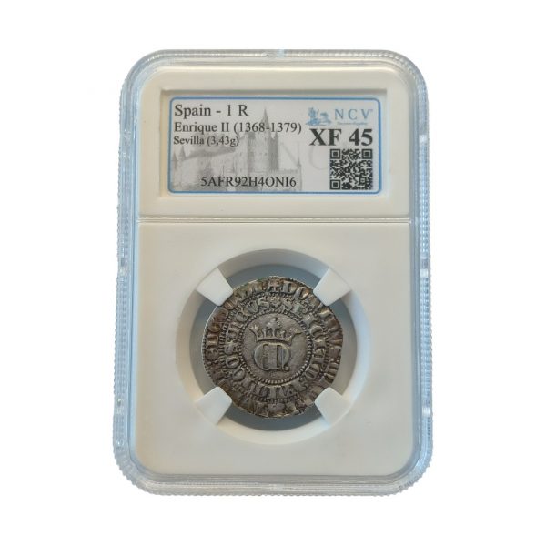 1 Real Enrique II Sevilla (1368-1379) Encapsulada por NCV XF45 EBC-