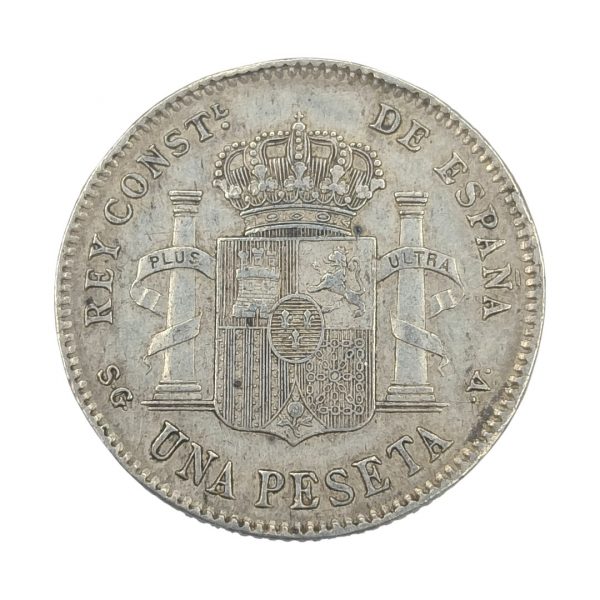 1 Peseta Alfonso XIII 1899 Madrid EBC- - Imagen 2