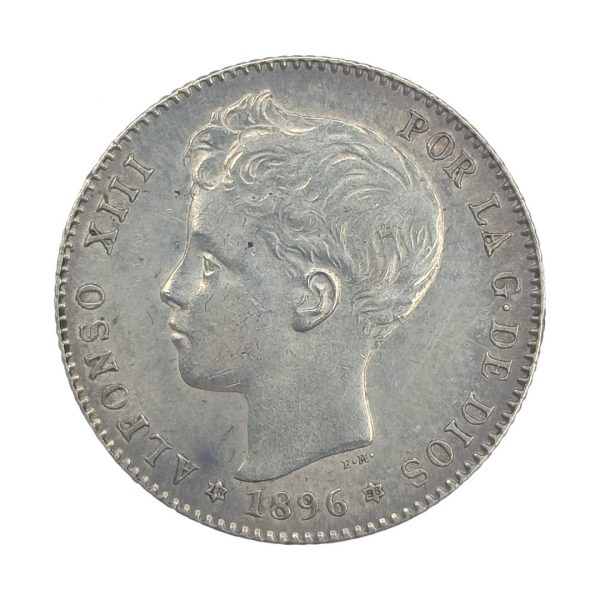 1 Peseta Alfonso XIII 1896 Madrid SC-