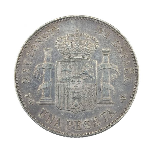 1 Peseta Alfonso XIII 1896 Madrid SC- - Imagen 2