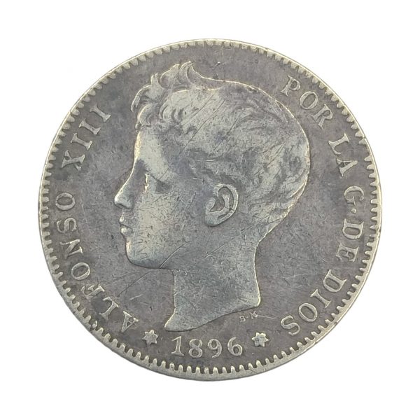 1 Peseta Alfonso XIII 1896 Madrid MBC-