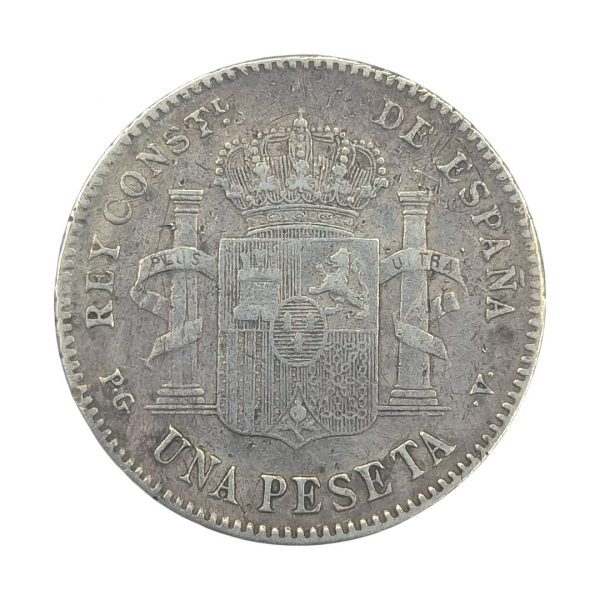 1 Peseta Alfonso XIII 1896 Madrid MBC- - Imagen 2