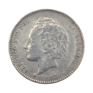 1 Peseta Alfonso XIII 1893 Madrid MBC