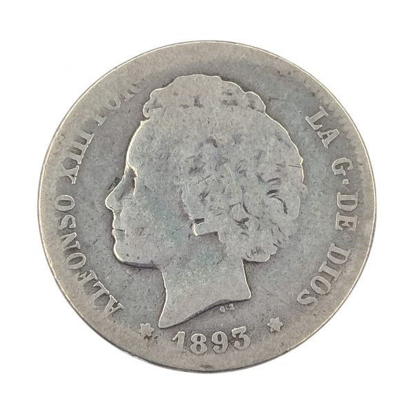 1 Peseta Alfonso XIII 1893 Madrid BC