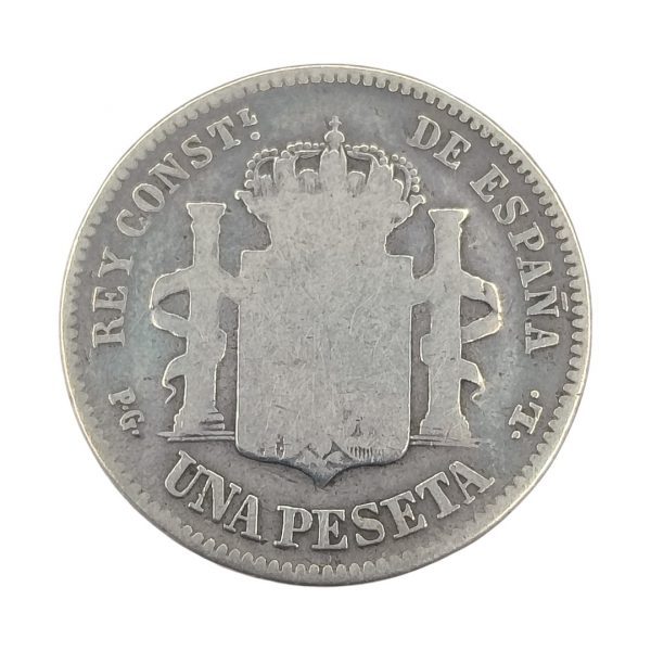 1 Peseta Alfonso XIII 1893 Madrid BC - Imagen 2