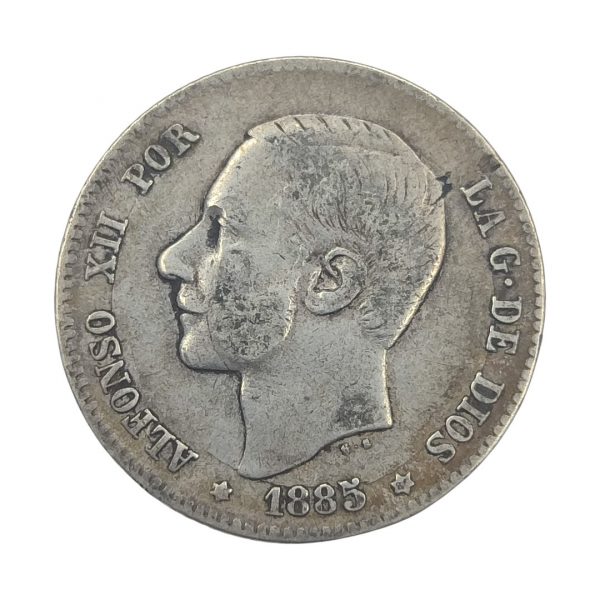 1 Peseta Alfonso XII 1885/86 Madrid MBC+