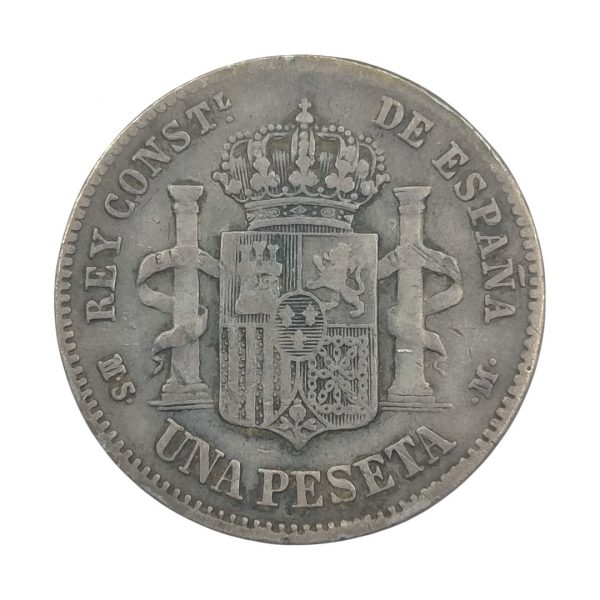 1 Peseta Alfonso XII 1883 Madrid MBC - Imagen 2