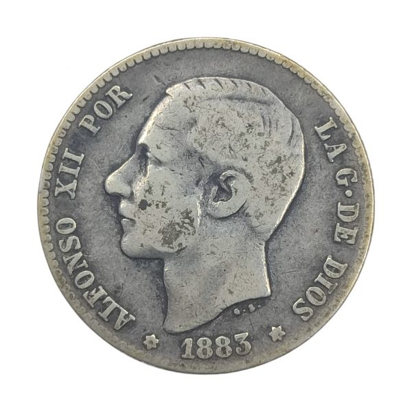 1 Peseta Alfonso XII 1883 Madrid MBC