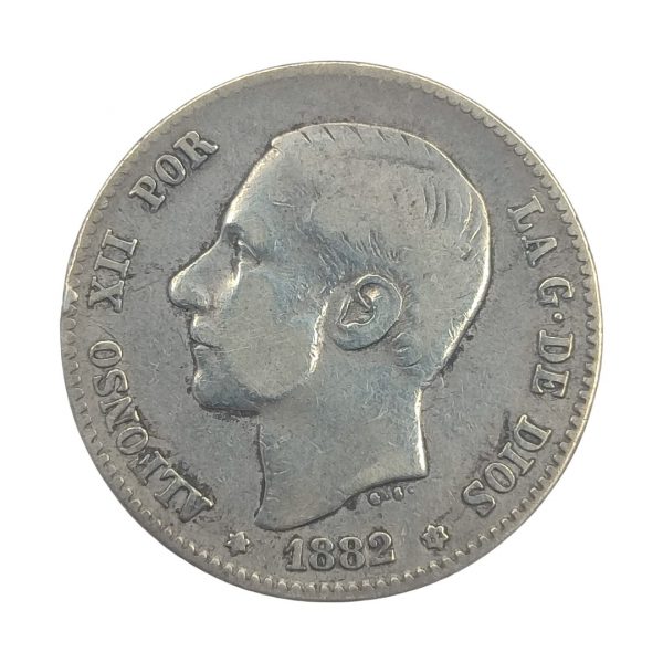 1 Peseta Alfonso XII 1882 Madrid MBC