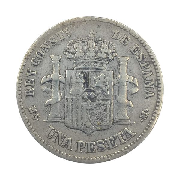 1 Peseta Alfonso XII 1882 Madrid MBC - Imagen 2