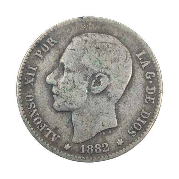 1 Peseta Alfonso XII 1882 Madrid MBC-