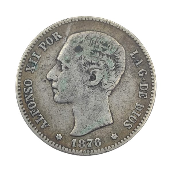 1 Peseta Alfonso XII 1876 Madrid MBC
