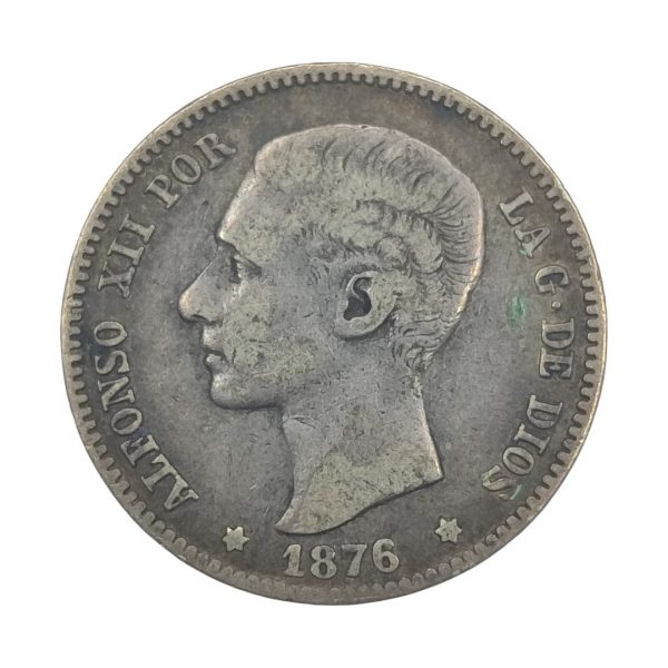 1 Peseta Alfonso XII 1876 Madrid MBC