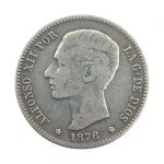 1 Peseta Alfonso XII 1876 Madrid MBC-