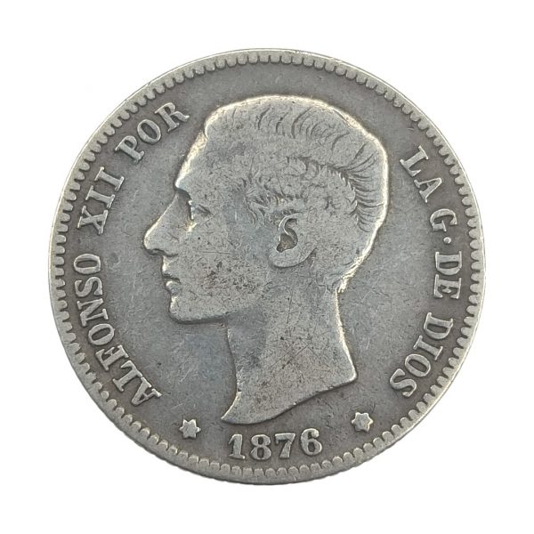 1 Peseta Alfonso XII 1876 Madrid MBC-