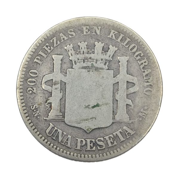 1 Peseta Gobierno Provisional 1869 Madrid BC/BC- - Imagen 2