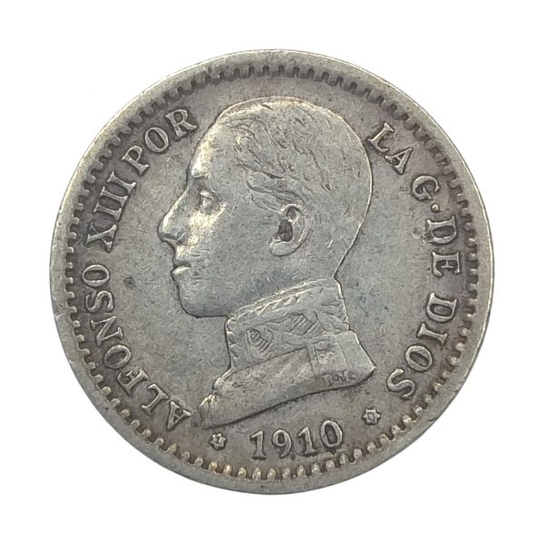50 Céntimos de Peseta Alfonso XIII 1910 Madrid MBC+