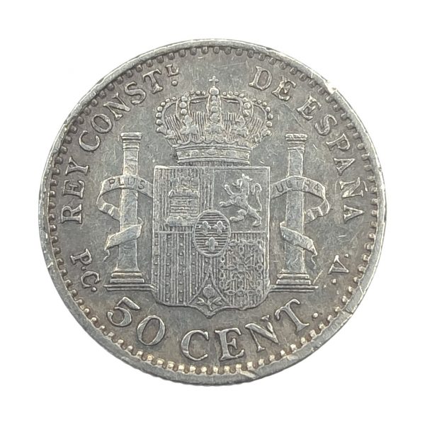 50 Céntimos de Peseta Alfonso XIII 1904 Madrid EBC- 1*0* - Imagen 2