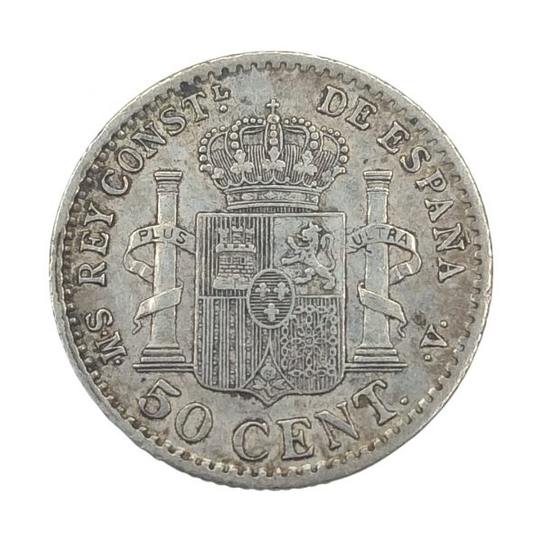 50 Céntimos de Peseta Alfonso XIII 1904 Madrid EBC- 0*4* - Imagen 2