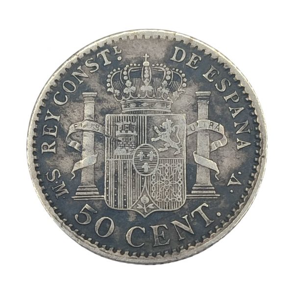 50 Céntimos de Peseta Alfonso XIII 1904 Madrid MBC+ 0*4* - Imagen 2