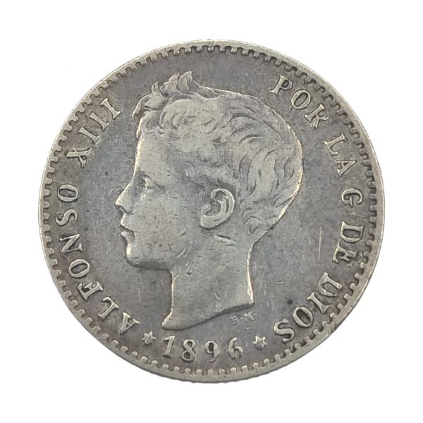 50 Céntimos de Peseta Alfonso XIII 1896 Madrid MBC+