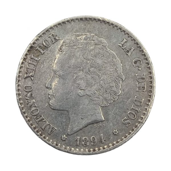 50 Céntimos de Peseta Alfonso XIII 1894 Madrid MBC+