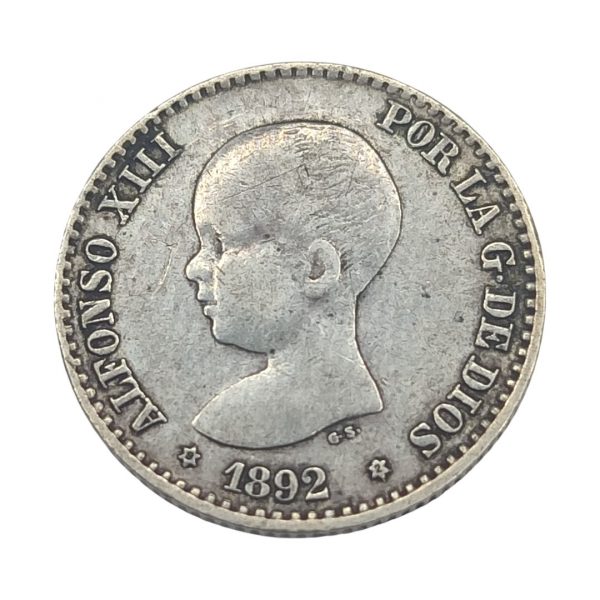 50 Céntimos de Peseta Alfonso XIII 1892 Madrid MBC