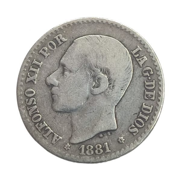 50 Céntimos de Peseta Alfonso XII 1881 Madrid MBC-