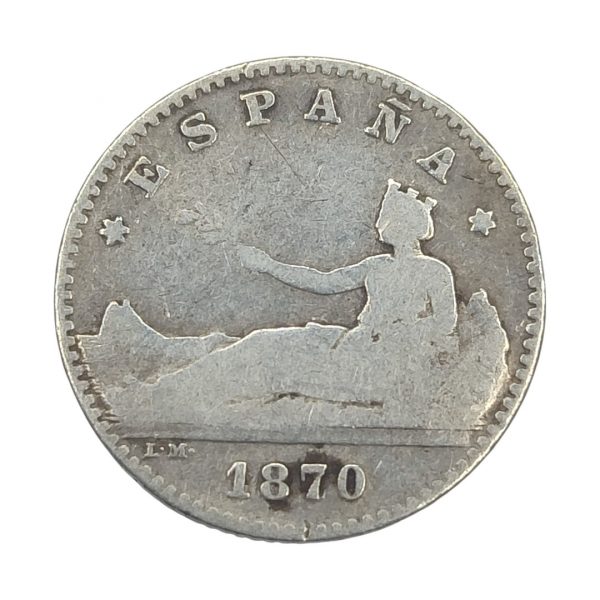 50 Céntimos de Peseta Gobierno Provisional 1870 Madrid BC