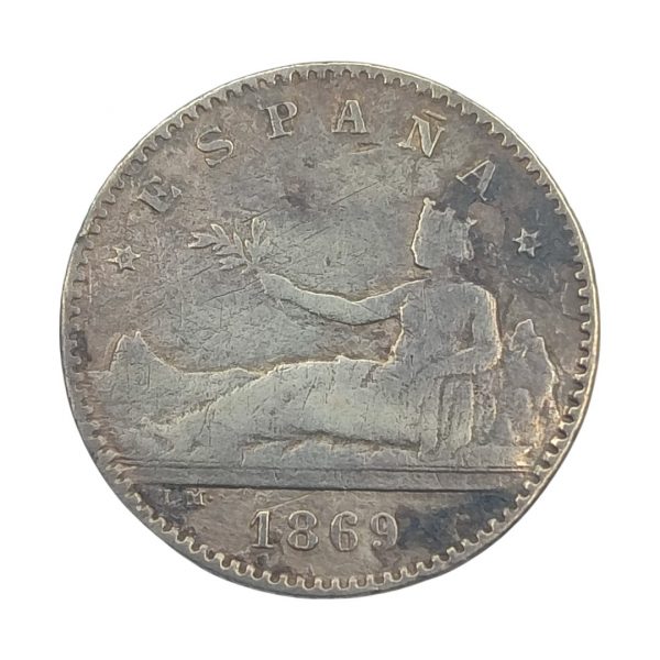 50 Céntimos de Peseta Gobierno Provisional 1869 Madrid MBC-