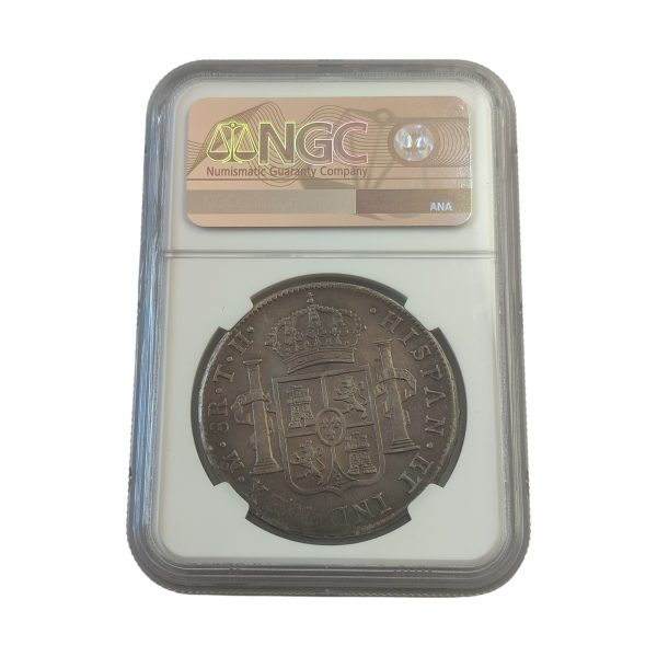 8 Reales Carlos IV 1806 México Encapsulada por NGC AU53 EBC - Imagen 2
