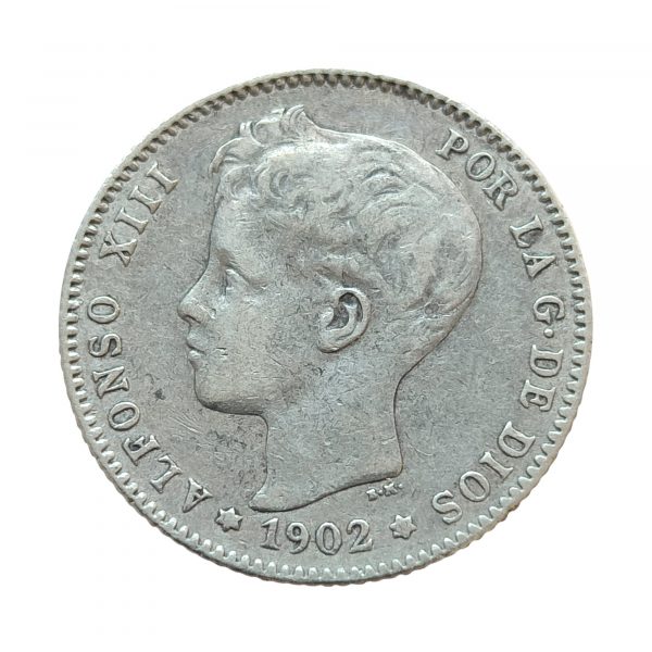 1 Peseta Alfonso XIII 1902 Madrid MBC