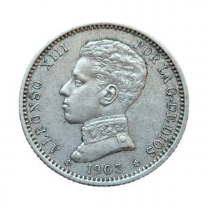 1 Peseta Alfonso XIII 1903 Madrid EBC