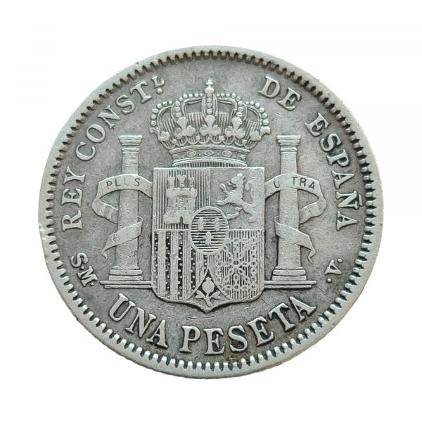 1 Peseta Alfonso XIII 1904 Madrid MBC - Imagen 2