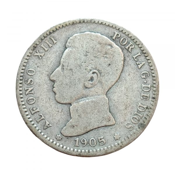 1 Peseta Alfonso XIII 1905 Madrid BC+