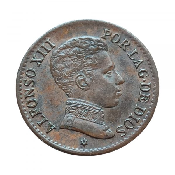 1 Céntimo Alfonso XIII 1906 SMV Madrid Encapsulada por NCV XF40 EBC+ - Imagen 3