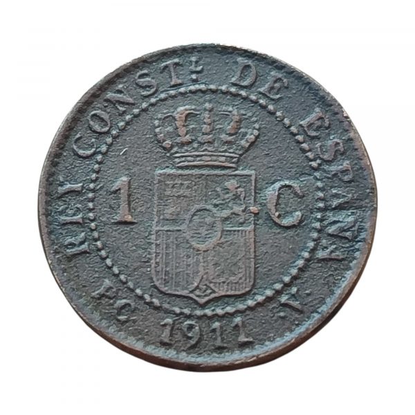1 Céntimo Alfonso XIII 1911 Madrid MBC- - Imagen 2