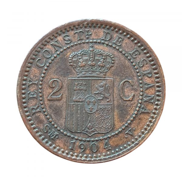 2 Céntimos Alfonso XIII 1904 Madrid EBC+ - Imagen 2