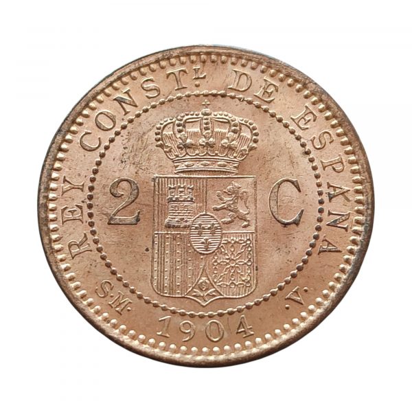 2 Céntimos Alfonso XIII 1904 Madrid SC - Imagen 2