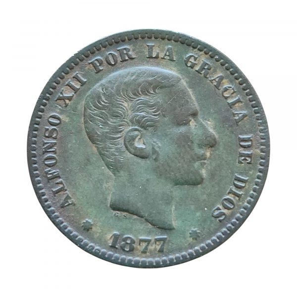 5 Céntimos Alfonso XII 1877 Barcelona MBC